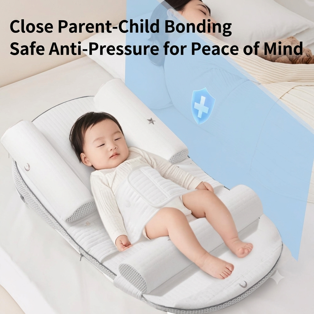Kidspark Adjustable baby breastfeeding pillow | baby bed-in-bed, anti-colic | anti-spit