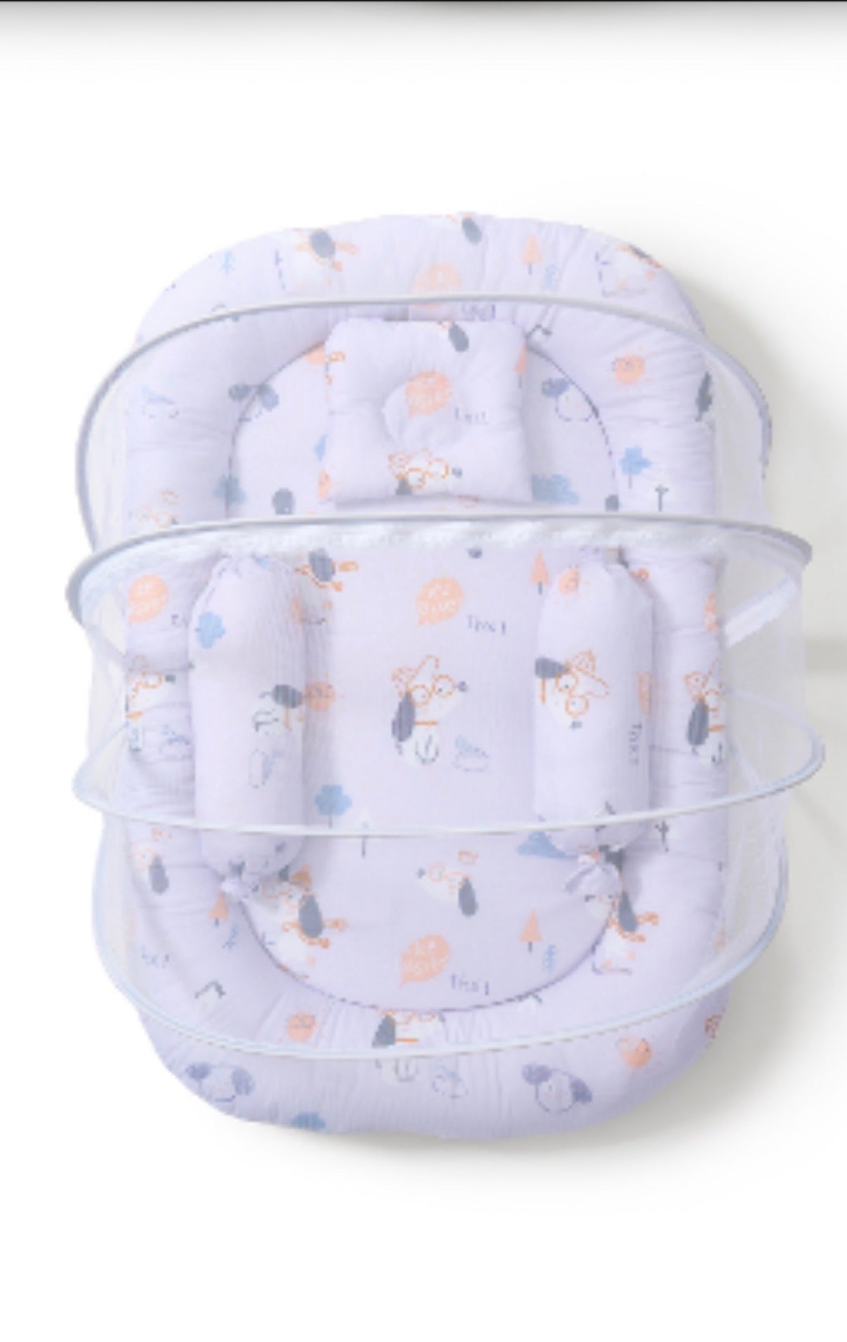 Kidspark neo | baby crib | mosquito net | side pillows