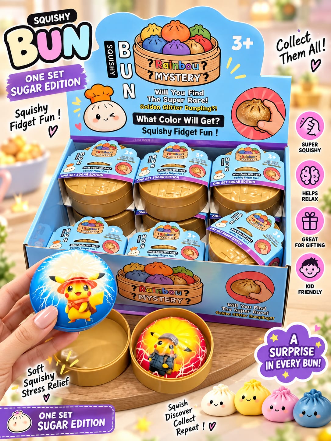 Pokémon mystery squishy bun toy