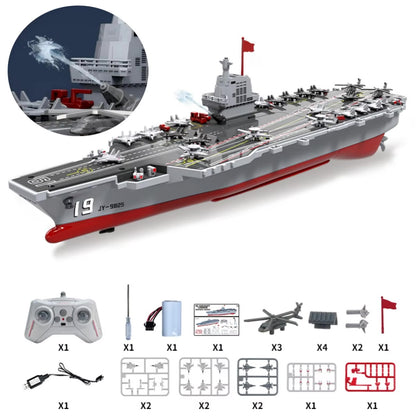 2.4GHz RC High Speed Boat Remote Control Aircraft Carrier Warship S19 Electric Water Toys RTR Battery Dual Motor USB Charge