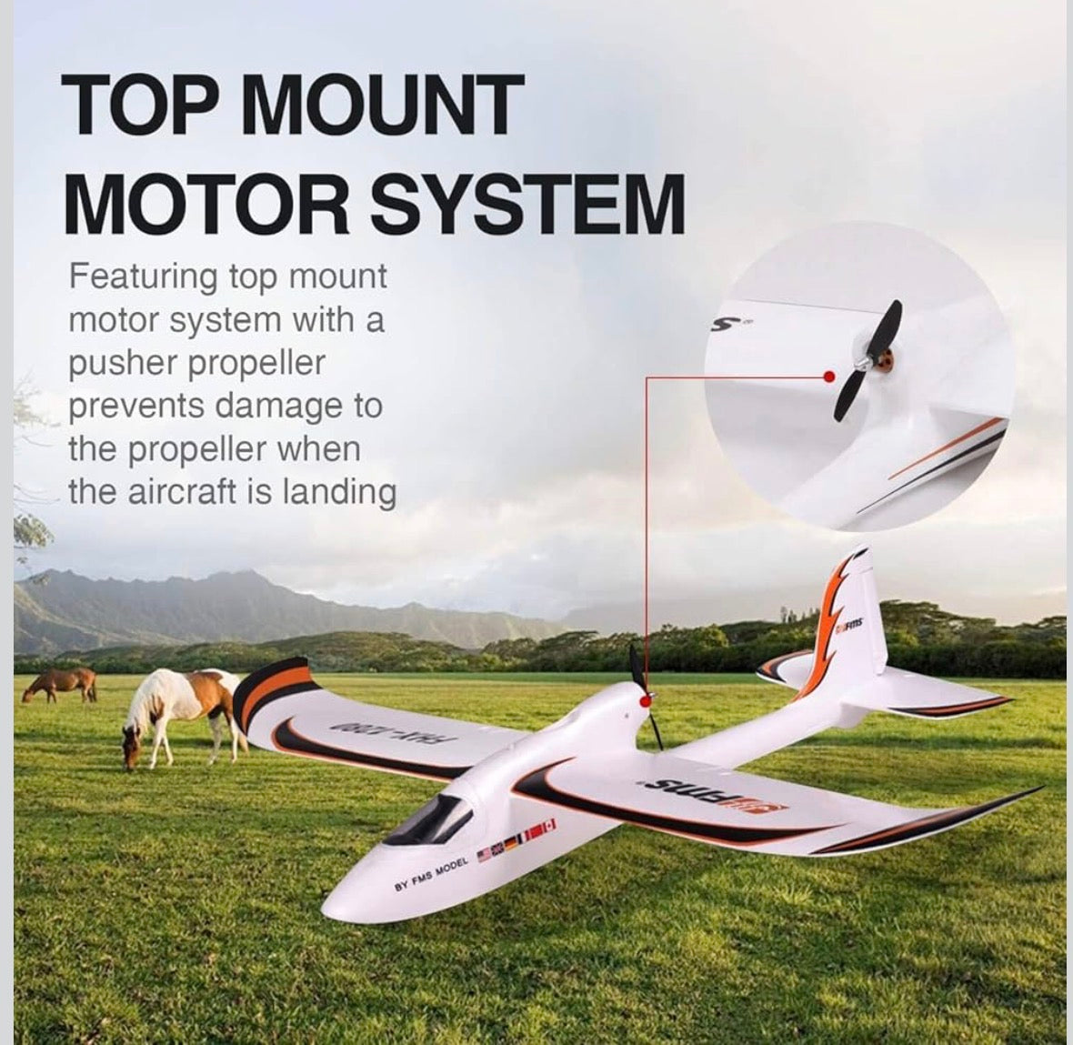 FMS Easy Trainer RC Airplane 4CH 1280mm (50.4") Wingspan Beginner RTF with no Reflex (Transmitter/Receiver/Battery Included) | 35 days shipping