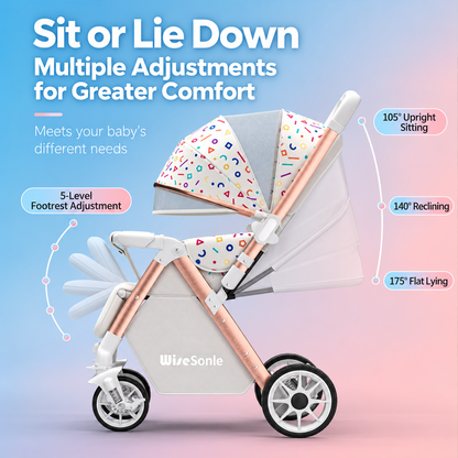 Kidspark Wisesonle stroller| High-view reversible seat | Storage | no bumps wheels | One click fold | Max ventilation