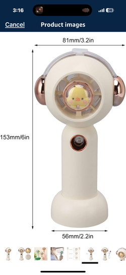 Handheld Misting Fan | 3 Speeds, portable adjustable table fan - Kidspark