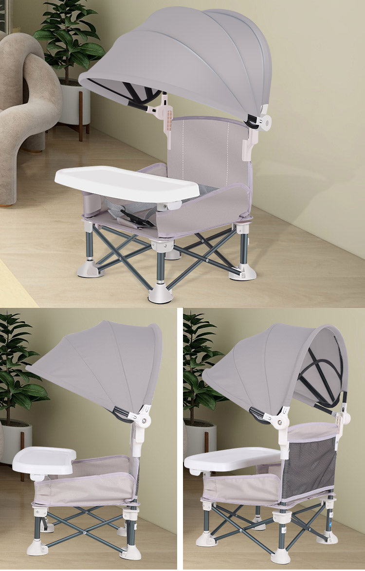 Kidspark Beachy Highchair | food tray | very portable | canopy | detachable