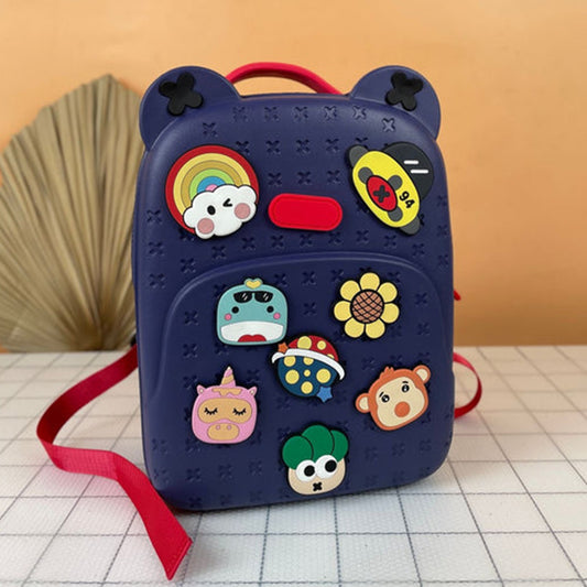 Crocs Style Silicone Backpack with DIY Jibbitz dark blue