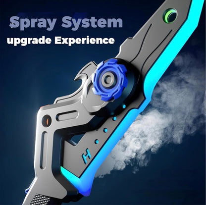 LED AXE & sword with Smoke, Spark Effects & Vibration Action Toy, 7-Color Light Blade with Sound FX, Anime-Inspired Cosplay Katana for Roleplay,3Year+