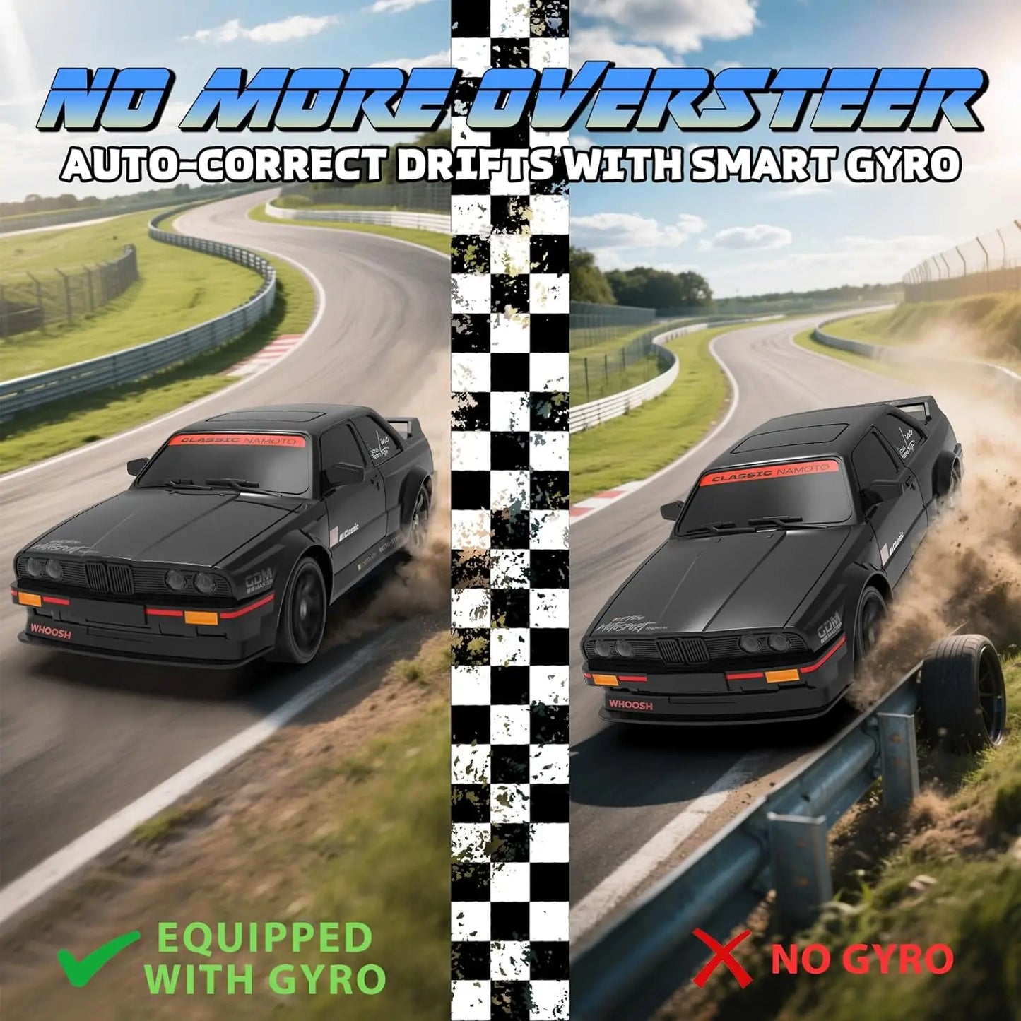 Whoosh metal RC car ( BMW E30 RTR )  |1 : 16 | Gyro | 4WD | Drift | 50km/H