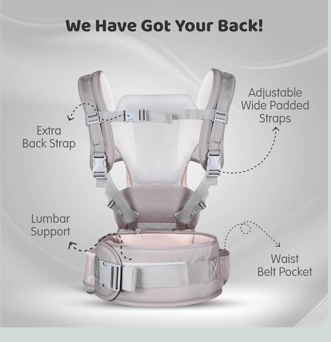 Kidspark carry me premium baby carrier | cushioned strap | bottle holder | hip seat