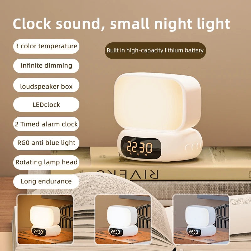 Premium quality AI powered Digital alarm clock with Bluetooth speaker and 360* rotatable night light head