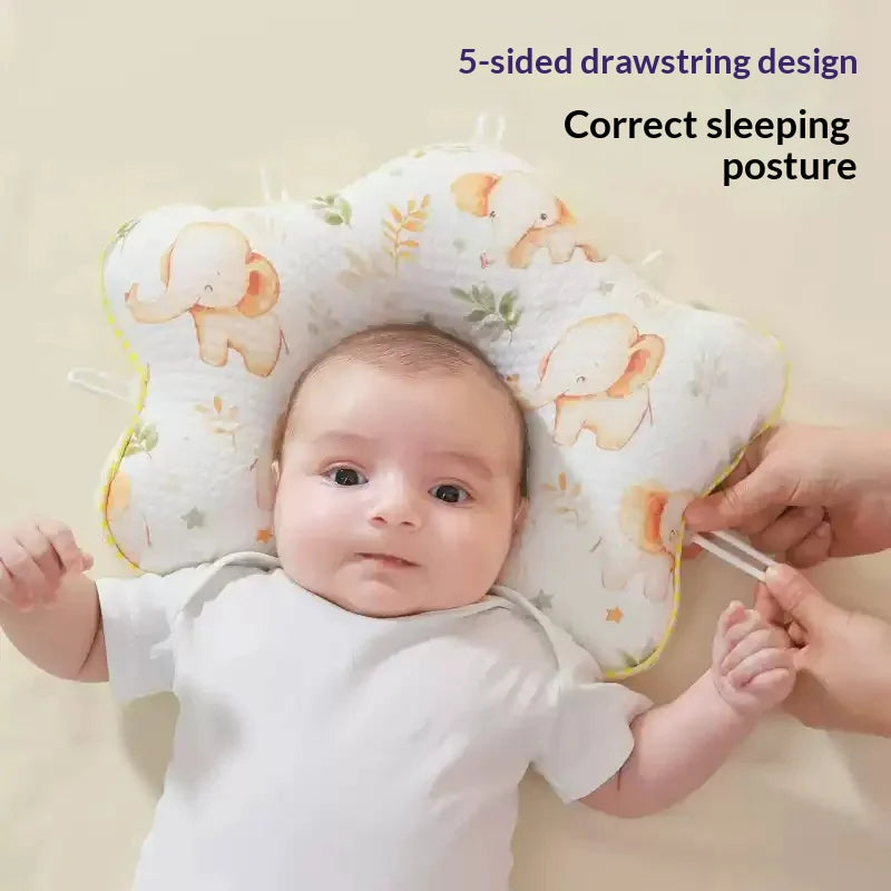 Kidspark Baby Head Shaping Pillow for Newborns, Breathable Infant Flat Head Support Pillow mustard seeds filled