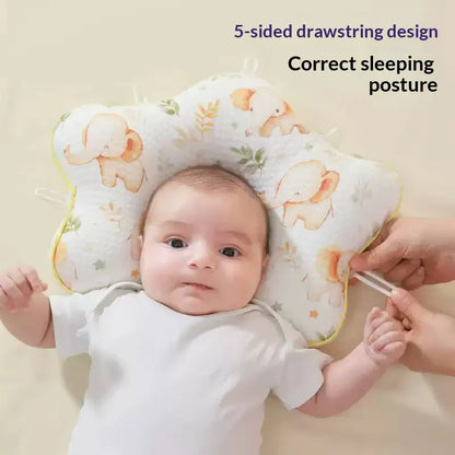 Kidspark Baby Head Shaping Pillow for Newborns, Breathable Infant Flat Head Support Pillow mustard seeds filled