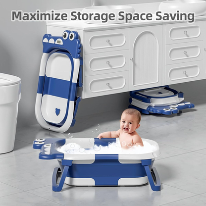 Portable baby bath tub 0-5 years | cushion | temperature monitor | EU standards quality