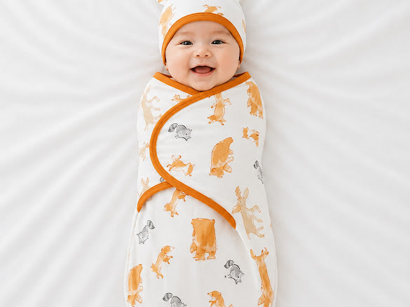 Kidspark new born bloom swaddle and cap set | 0-6 months | 0.5 TOG