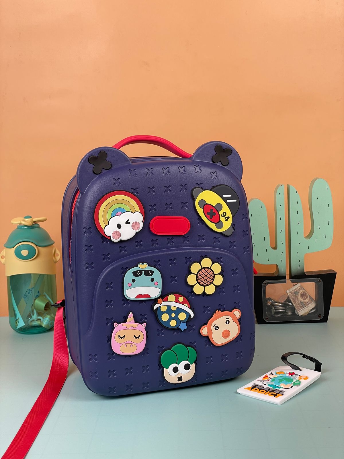 Crocs Style Silicone Backpack with DIY Jibbitz dark blue