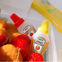 Mini ketchup bottles,25 ml refillable, cute best for tiffins and travel (set of 2) - Kidspark