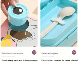 EYE elephant, plastic,5 compartment leak- proof, 800 ml lunchbox (BPA Free) - Kidspark