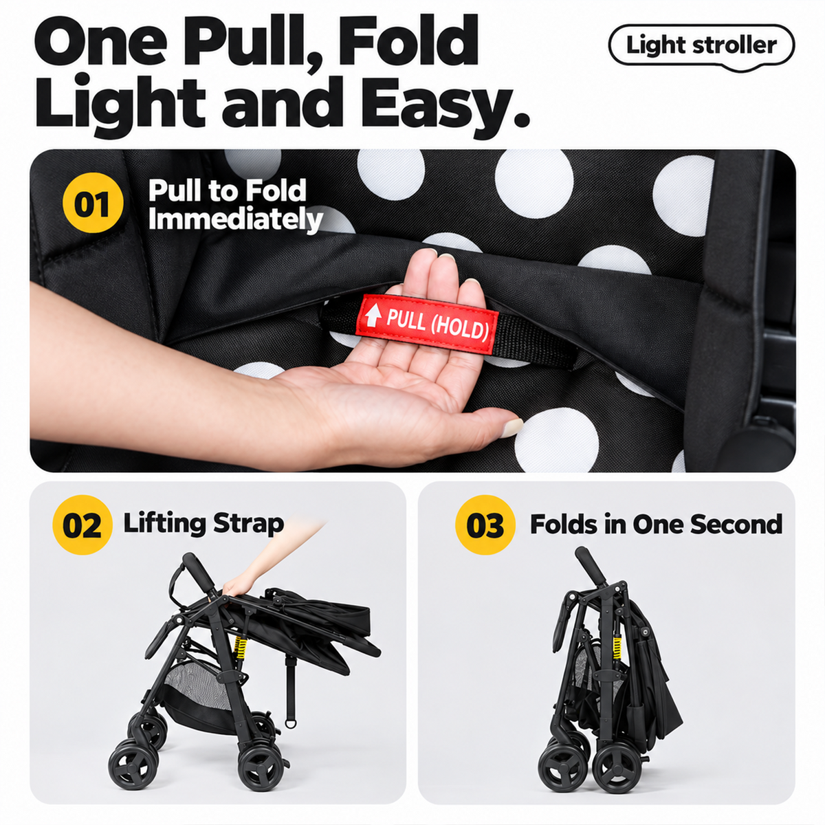 Kidspark Bunny buddy stroller  | Lightweight | Travel friendly | one Click fold | 5 point safety