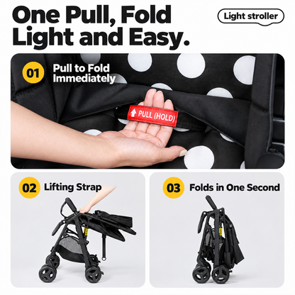 Kidspark Bunny buddy stroller  | Lightweight | Travel friendly | one Click fold | 5 point safety