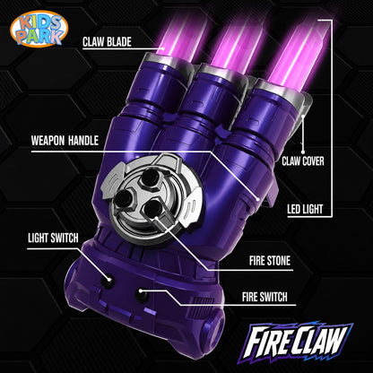 Retractable Firewolf Claw Toy with Spinning Spark Colorful Light Battle Toy