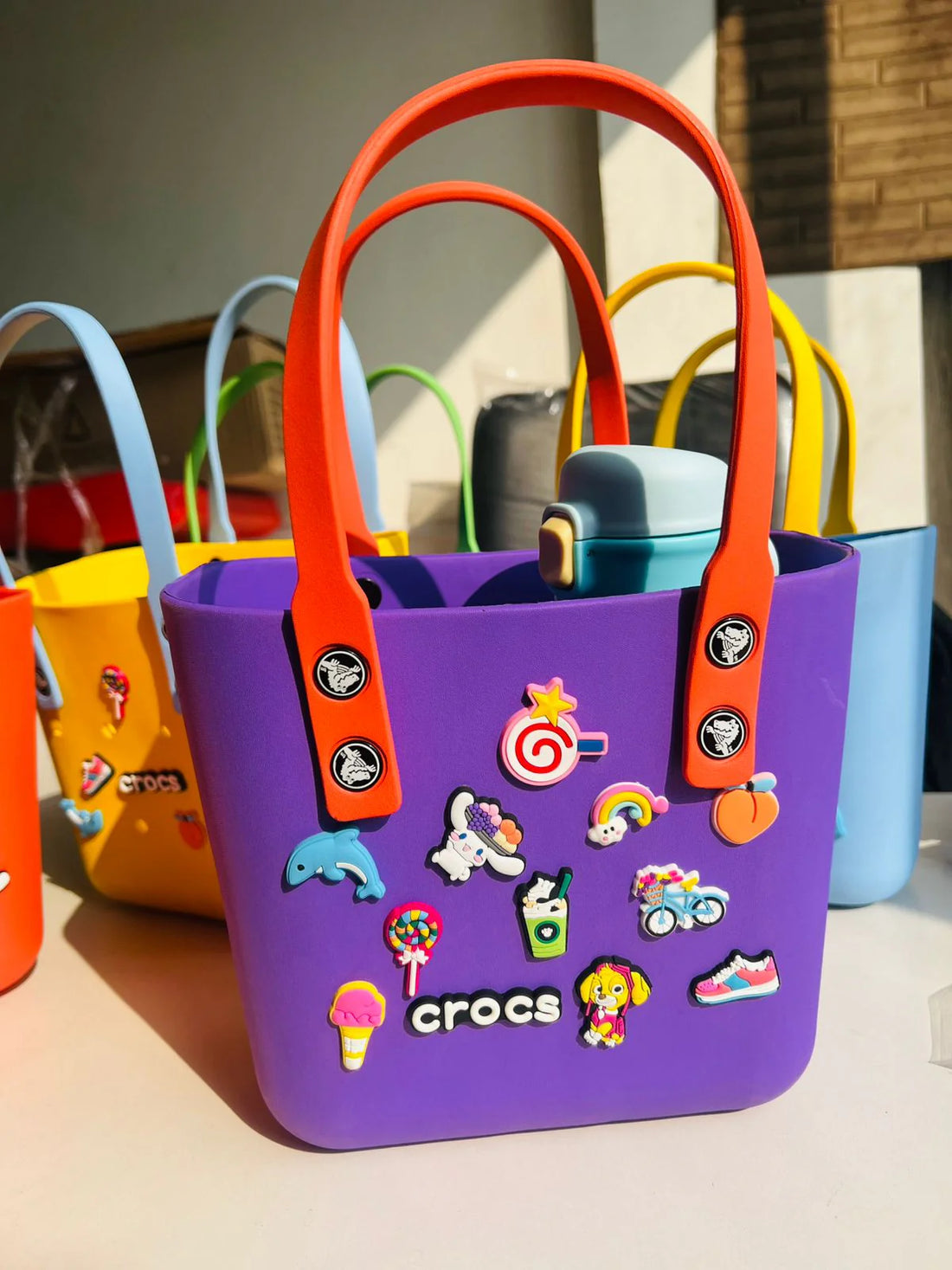 Crocs - medium multipurpose beach bag purple