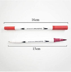 Coloring Pens Set with 12 Colors, Dual Tip Brush Pens and Fine Point of 0.4mm & 2 mm - Kidspark