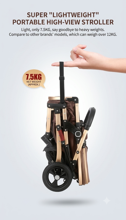 KIDSPARK Éclat | 2 in 1 baby stroller | convertible bassinet | One hand fold | premium shock absorption