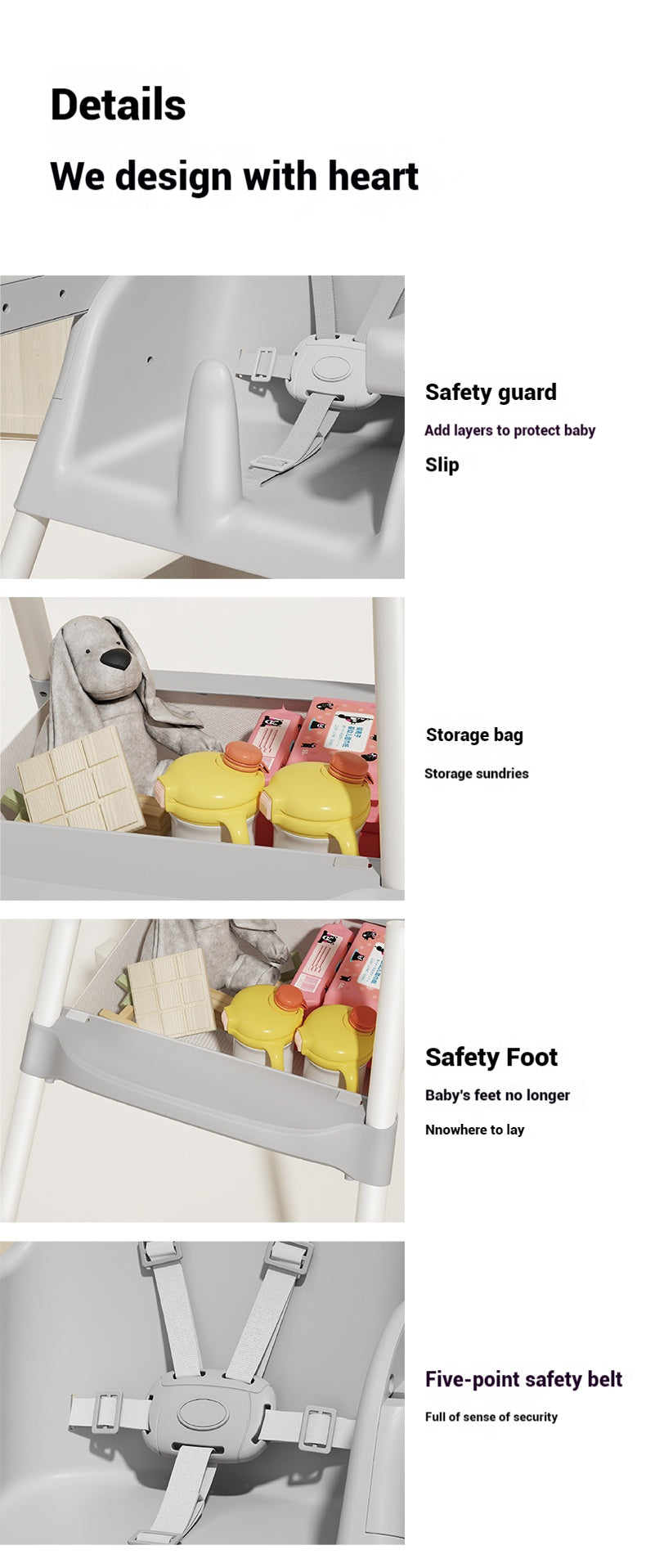 Kidspark Mk3 Highchair | 4 in 1 | feeding | storage | portable | EU standards highchair