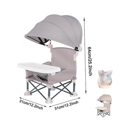 Kidspark Beachy High chair | food tray | very portable | canopy | detachable | EU standard quality