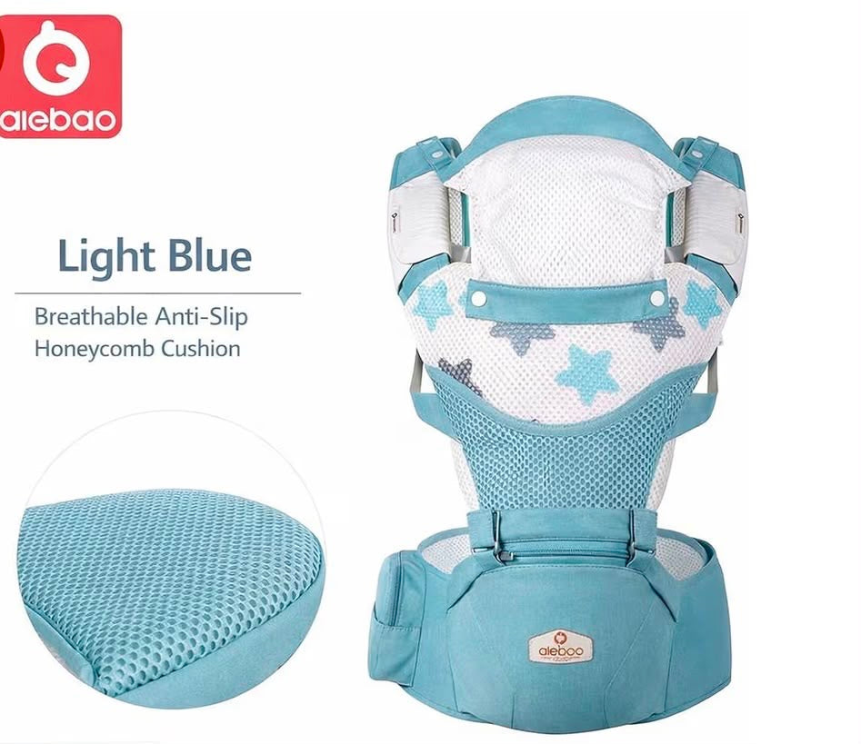 Aiebao premium baby carrier | hip seat | detachable head support | storage