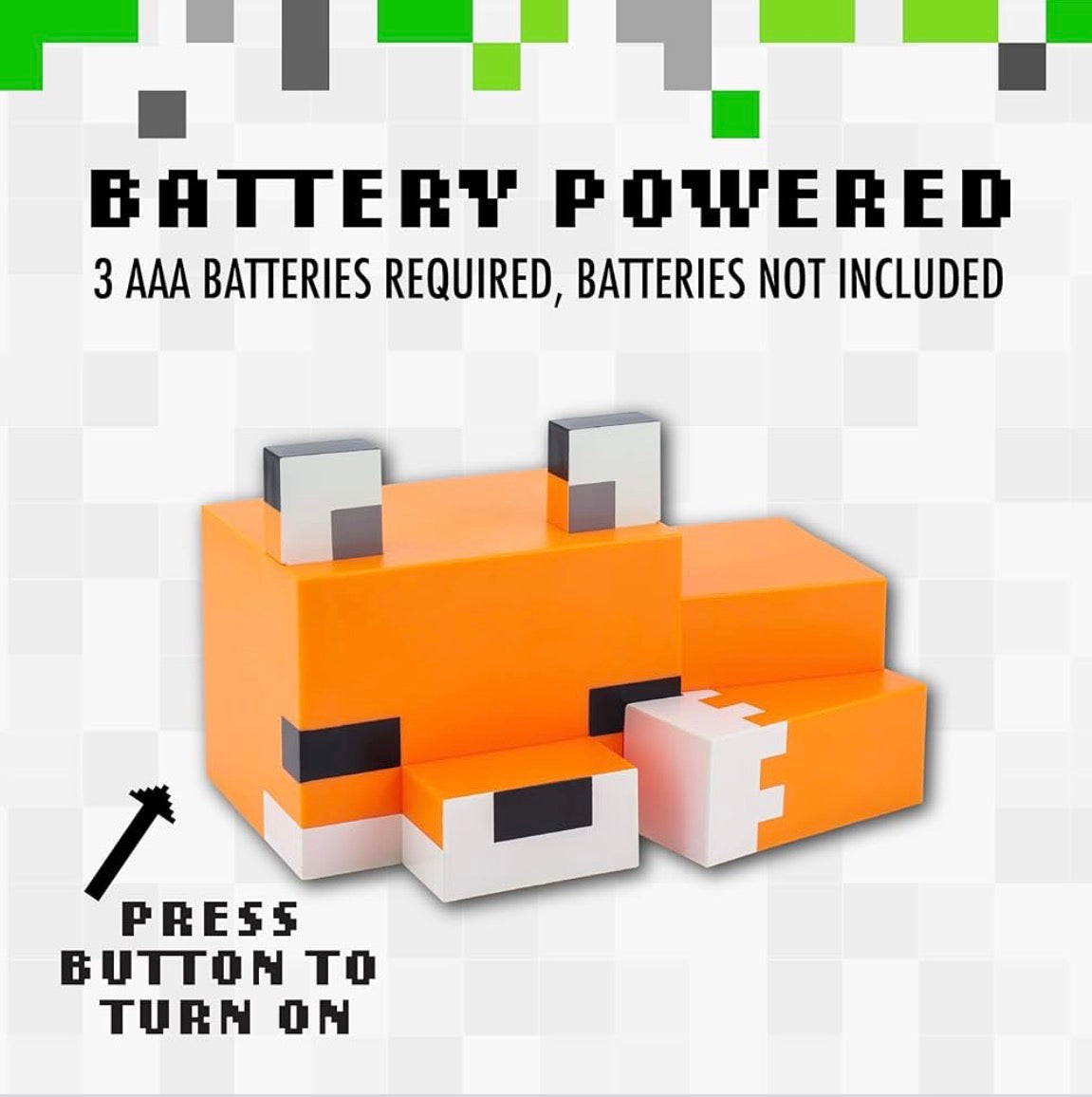 Minecraft cute fox night light | orange glow