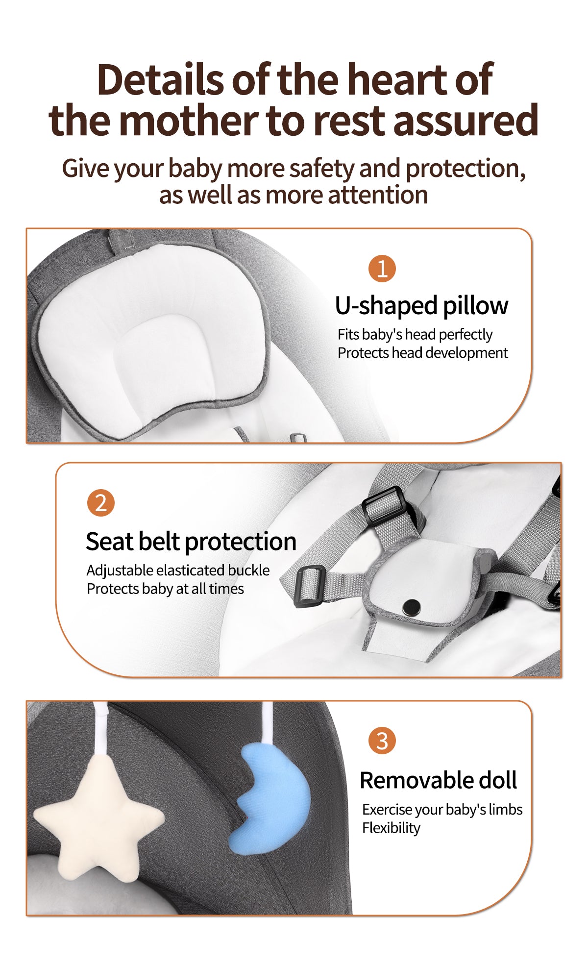 Baby Swing for Infants, Bluetooth Infant Swing with Music Speaker, Bluetooth Touch Screen/Remote Control Timing Function with 5 Speeds, 3 Seat Positions,10 Music, 5 Point Harness Belt