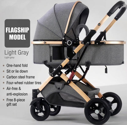 KIDSPARK Éclat | 2 in 1 baby stroller | convertible bassinet | One hand fold | premium shock absorption