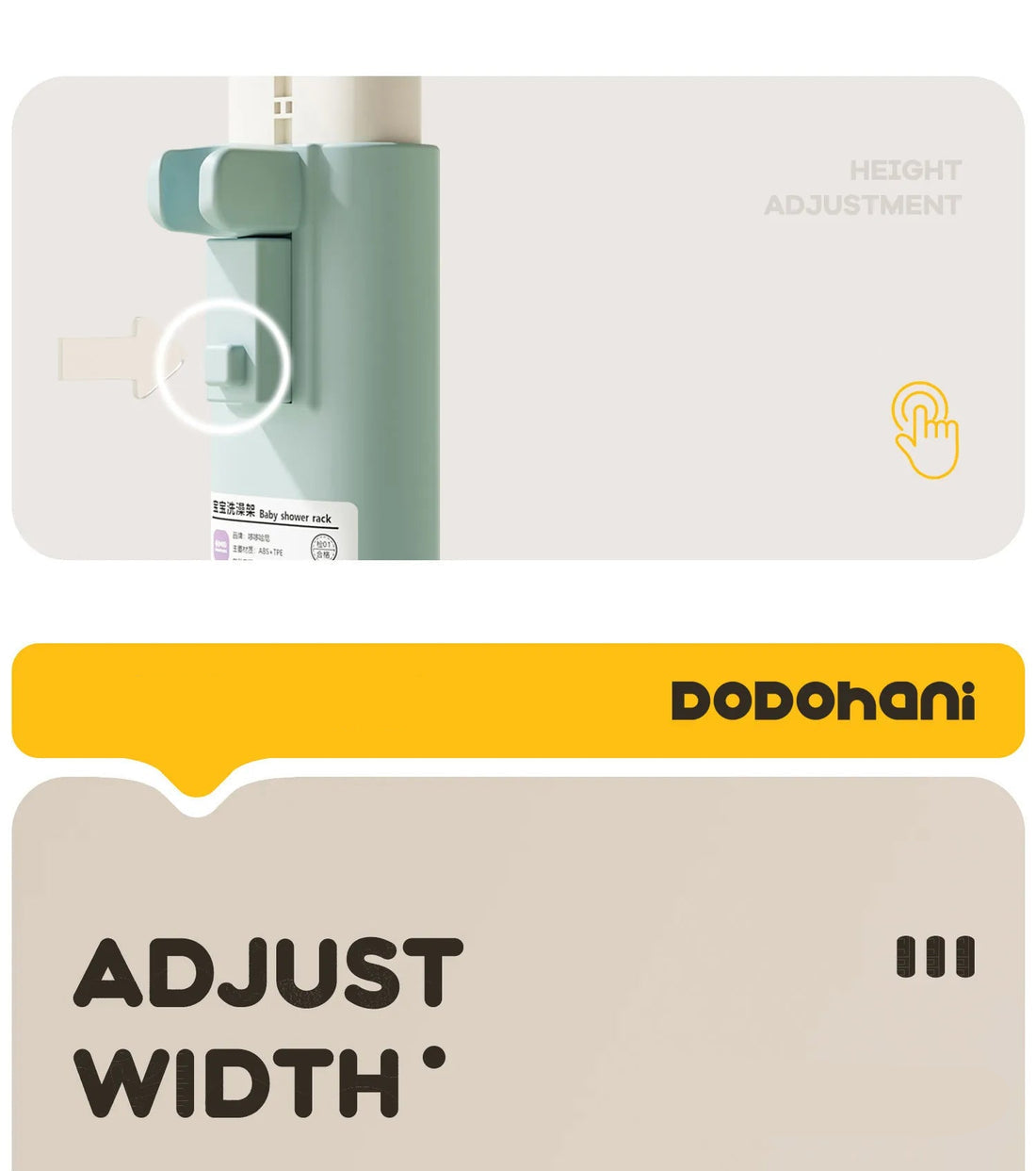 Baby holder for bath/ changing anti slip | height & width adjustment