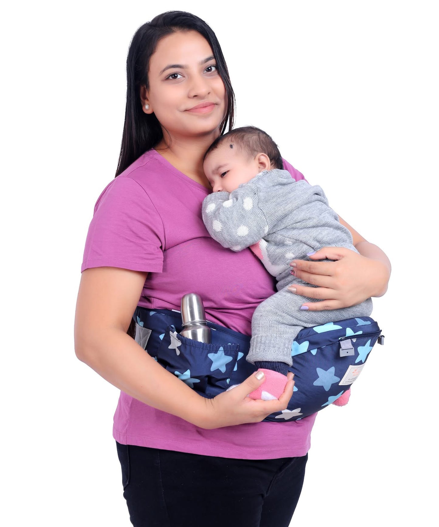 I mama premium korean stars baby carrier | Hip seat | detachable head support | storage