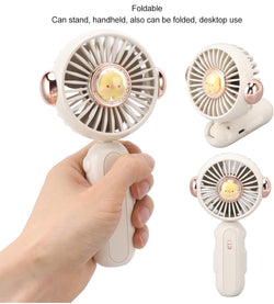 Foldable Mini Handheld Fan for Summer, Cute duck USB Rechargeable 900mAh Handheld Turbine Fan, Low Noise Desktop Cooling Fan - Kidspark