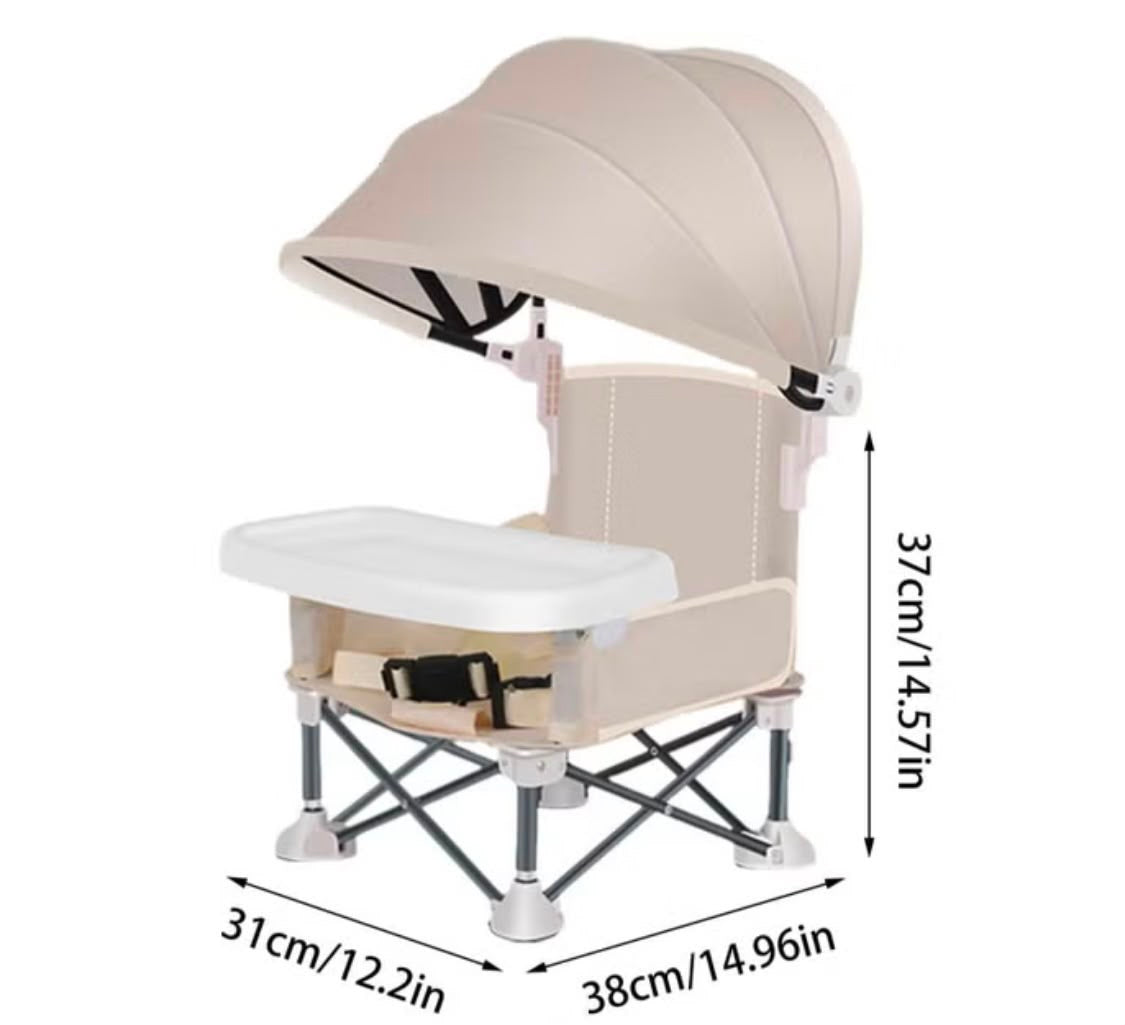 Kidspark Beachy Highchair | food tray | very portable | canopy | detachable