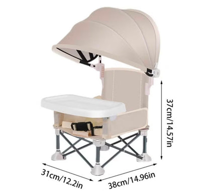Kidspark Beachy High chair | food tray | very portable | canopy | detachable | EU standard quality