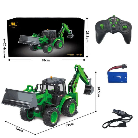HUINA 9 CH 1579 1:14 REMOTE CONTROL BACKHOE LOADER (2025 MODEL)