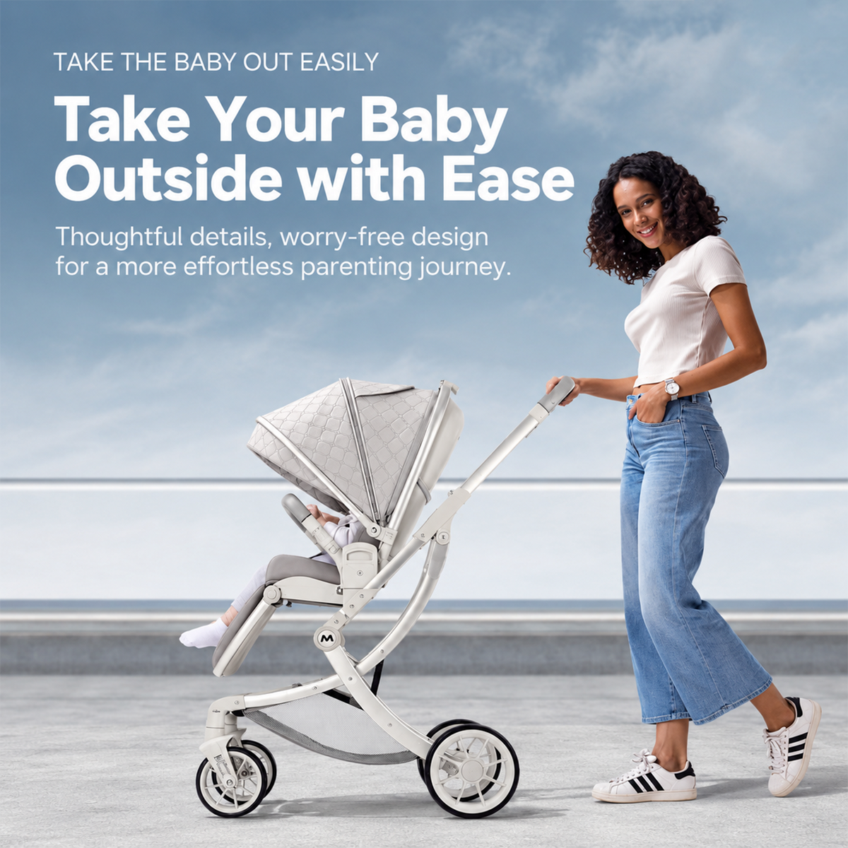 Kidspark Bellini baby stroller | High view reversible seat | All terrain wheels | sleekest design | luxury redefined