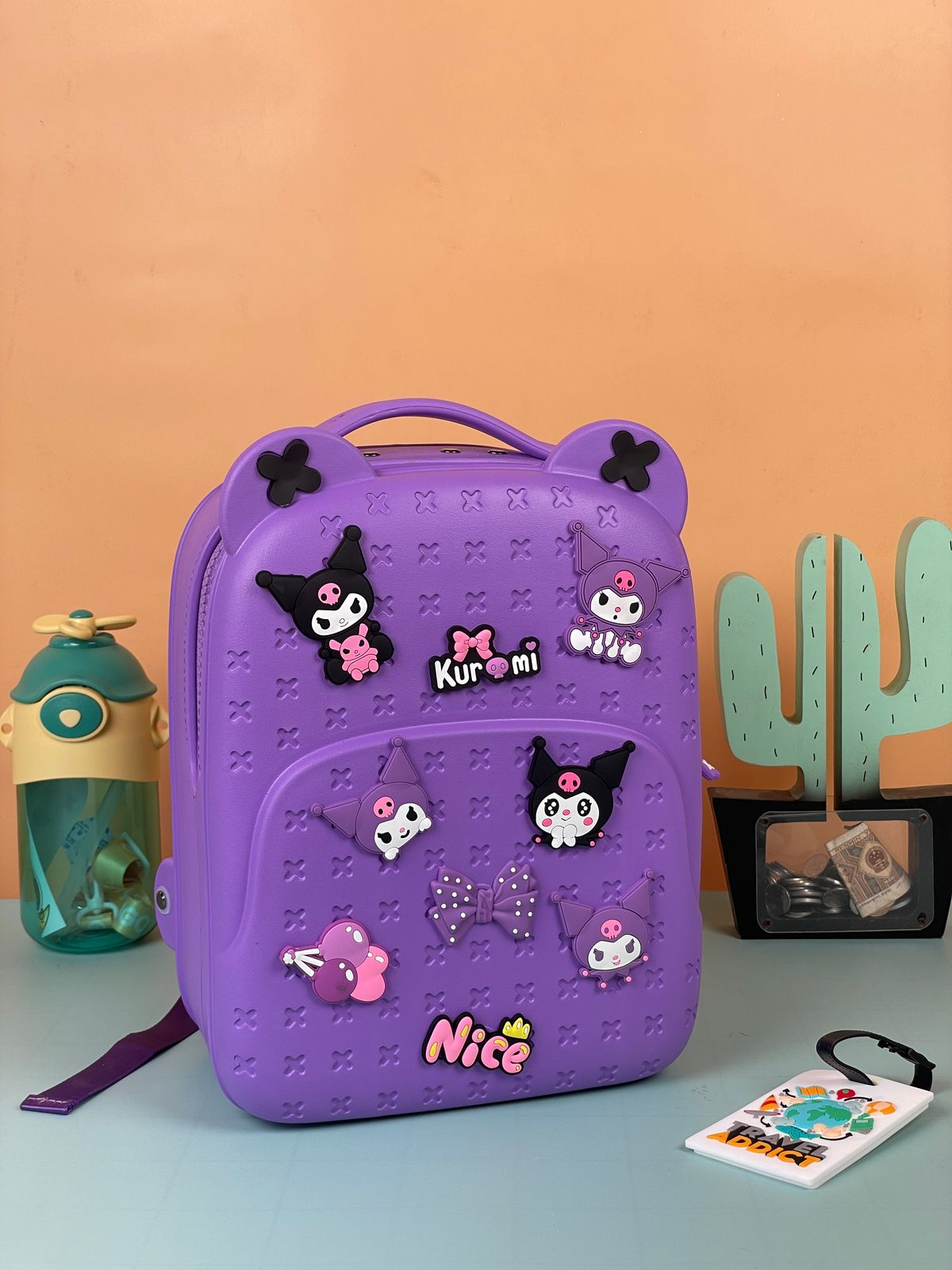 Crocs Style Silicone Backpack with DIY Jibbitz purple