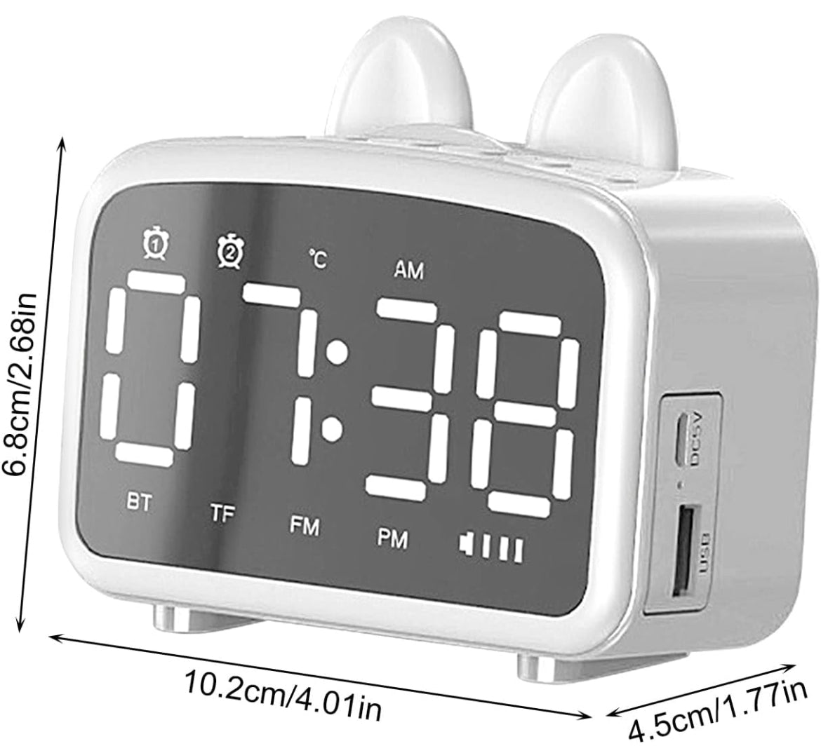 Premium quality digital alarm clock + Bluetooth speaker with nightlight