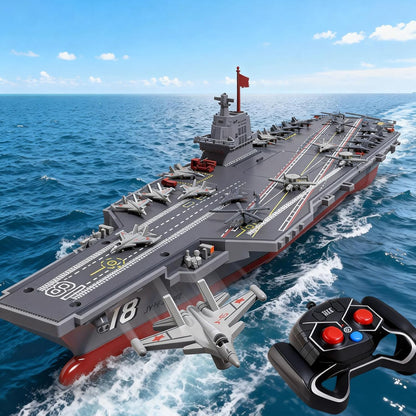 2.4GHz RC High Speed Boat Remote Control Aircraft Carrier Warship S19 Electric Water Toys RTR Battery Dual Motor USB Charge