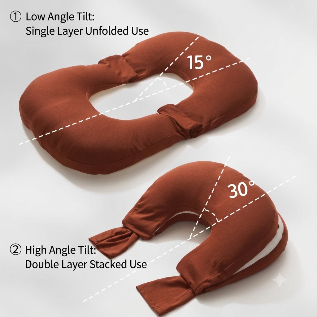 Kidspark 6-in-1 Multifunctional Baby Nursing Pillow | Free Hands | Inclined to Prevent Spitting Up and Regurgitation | Newborn Feeding Pillow