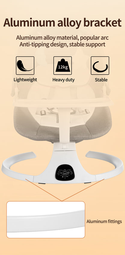 Baby Swing for Infants, Bluetooth Infant Swing with Music Speaker, Bluetooth Remote Control Timing Function with 5 Speeds, 3 Seat Positions,10 Music, 5 Point Harness Belt