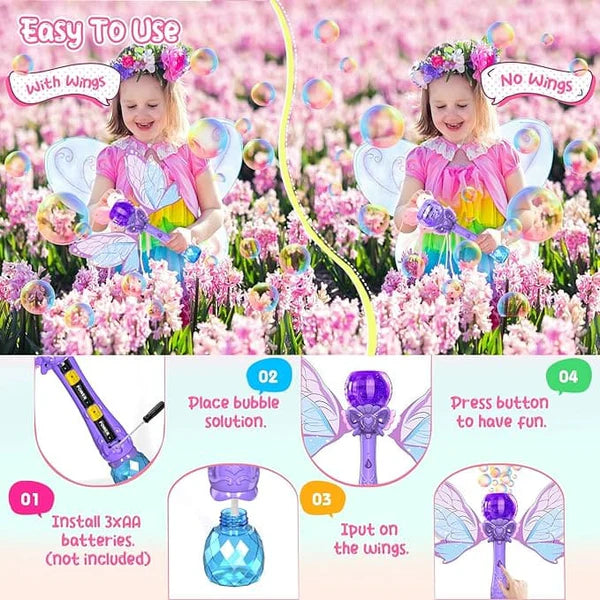 Butterfly light up bubble wand