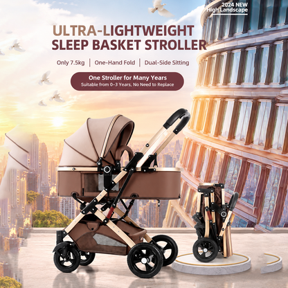 KIDSPARK Éclat | 2 in 1 baby stroller | convertible bassinet | One hand fold | premium shock absorption