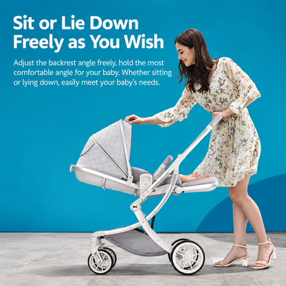 Kidspark Bellini baby stroller | High view reversible seat | All terrain wheels | sleekest design | luxury redefined