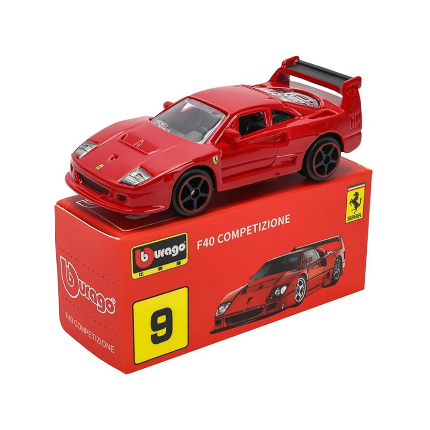 Bburago- Ferrari F40 Competizione (Red) 1:64 Scale