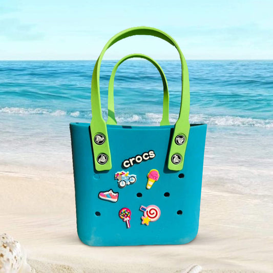 Crocs - medium multipurpose beach bag green/blue