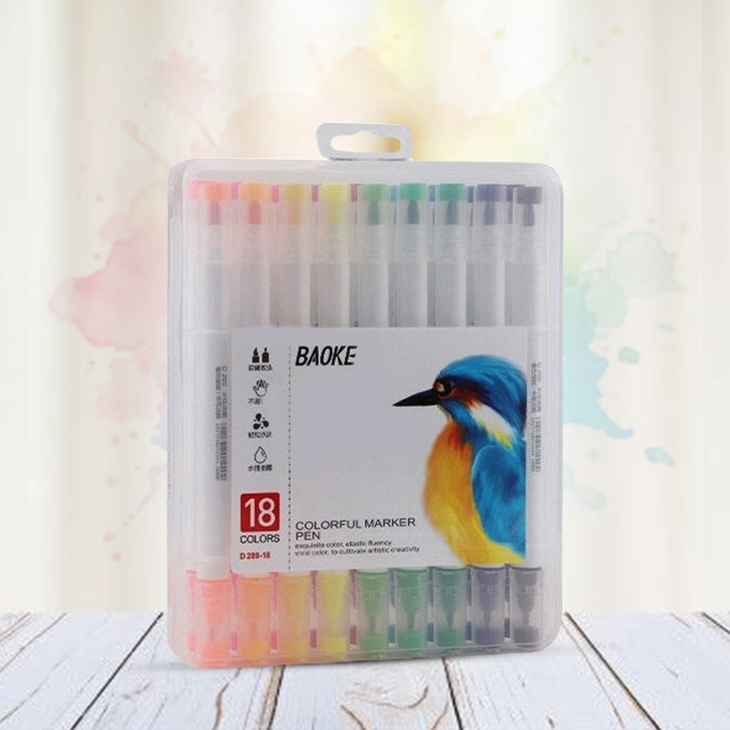 Baoke 18 shade dual tip markers